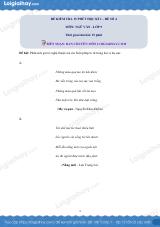 Đề kiểm tra 15 phút Văn 9 - Đề số 4